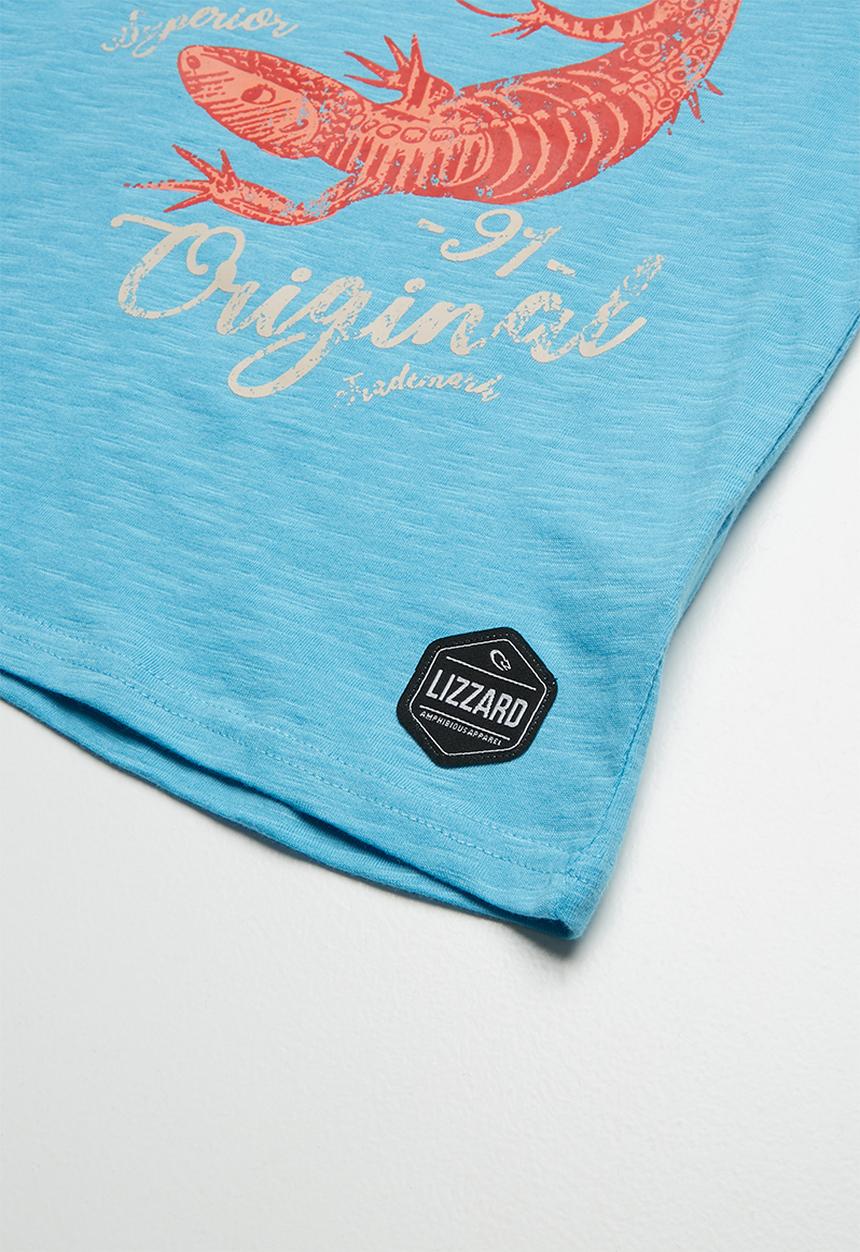 Lizzard - Gardener printed tee - blue