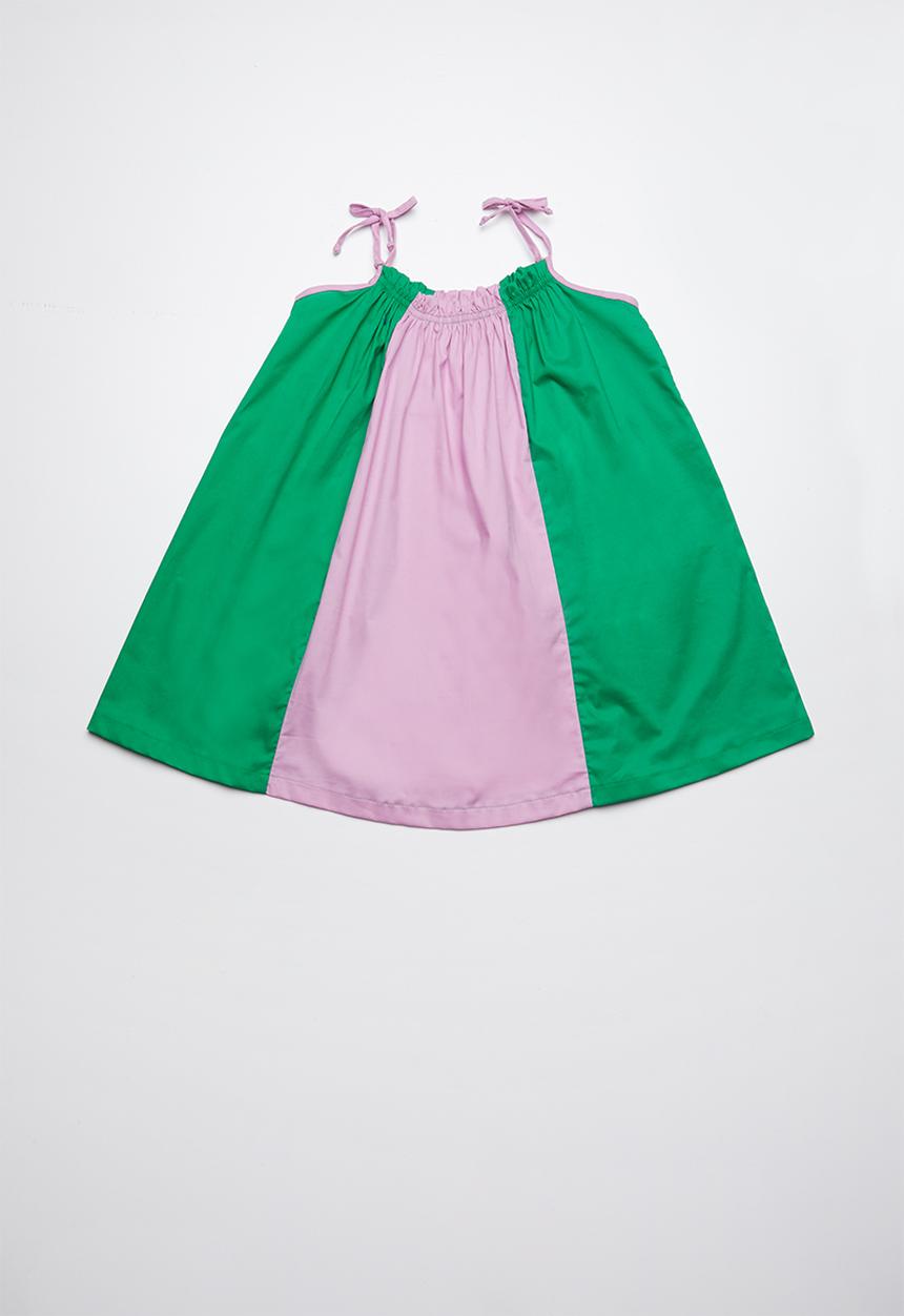 Superbalist - Colourblock smock dress - purple & green