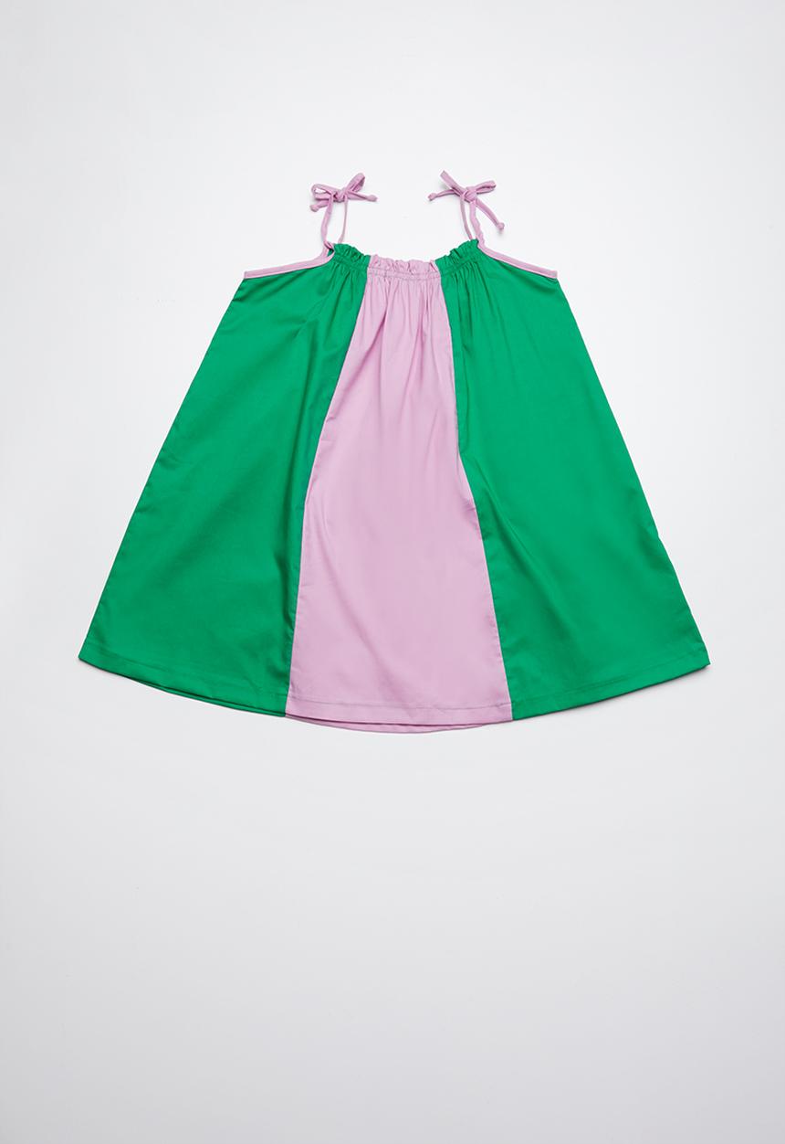 Superbalist - Colourblock smock dress - purple & green