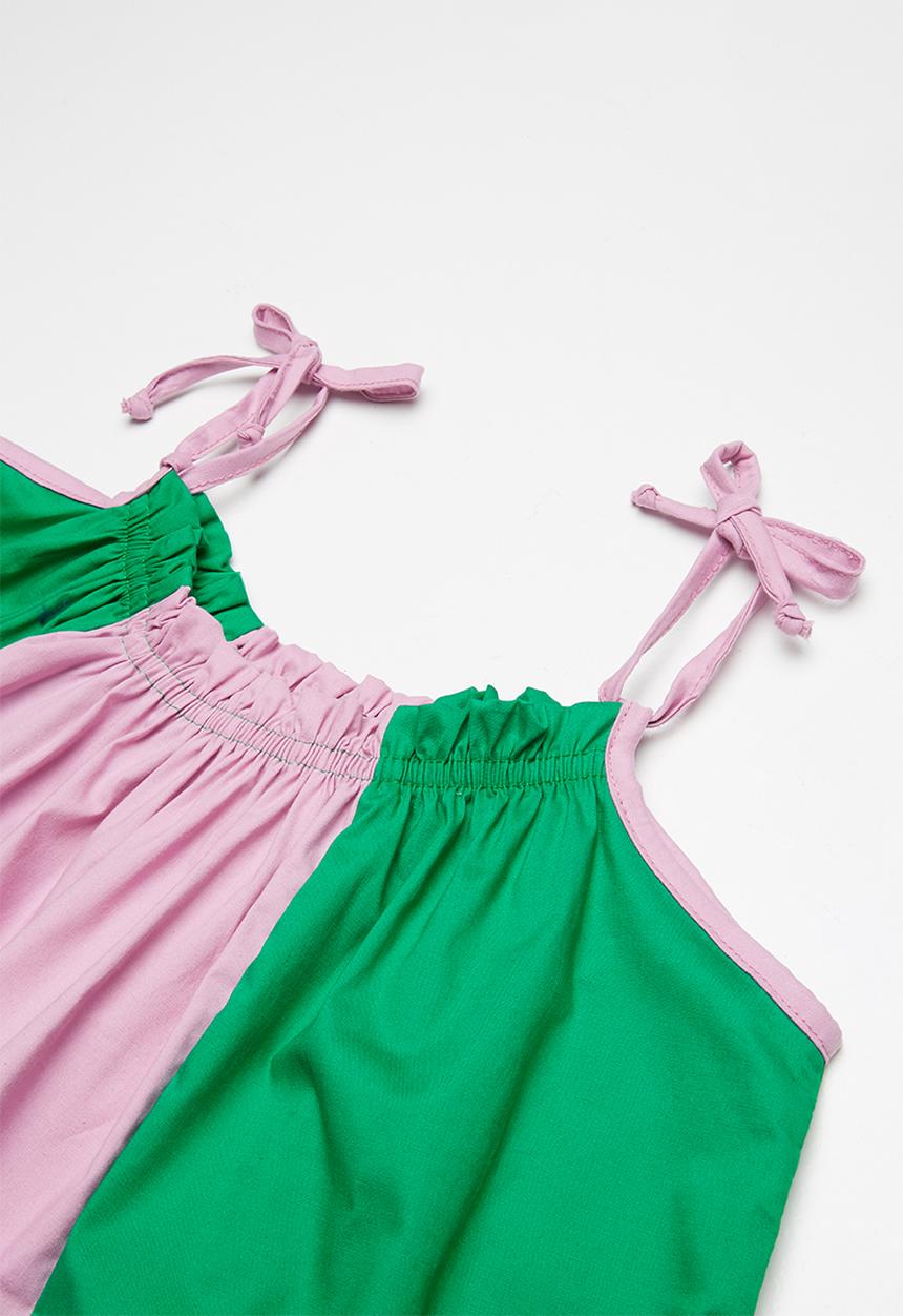 Superbalist - Colourblock smock dress - purple & green