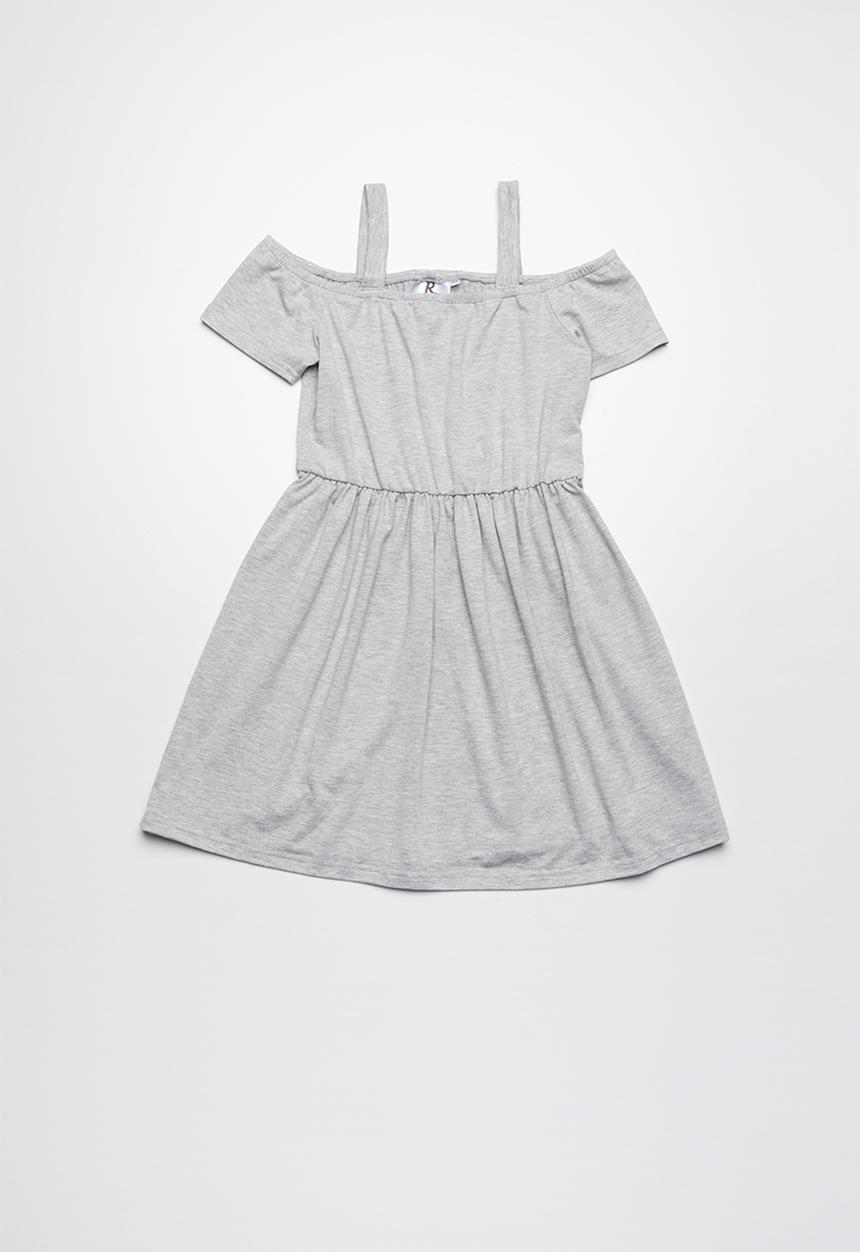 Rebel Republic - Cold shoulder dress - grey 