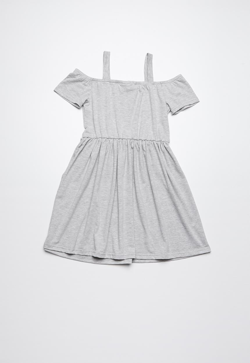 Rebel Republic - Cold shoulder dress - grey 