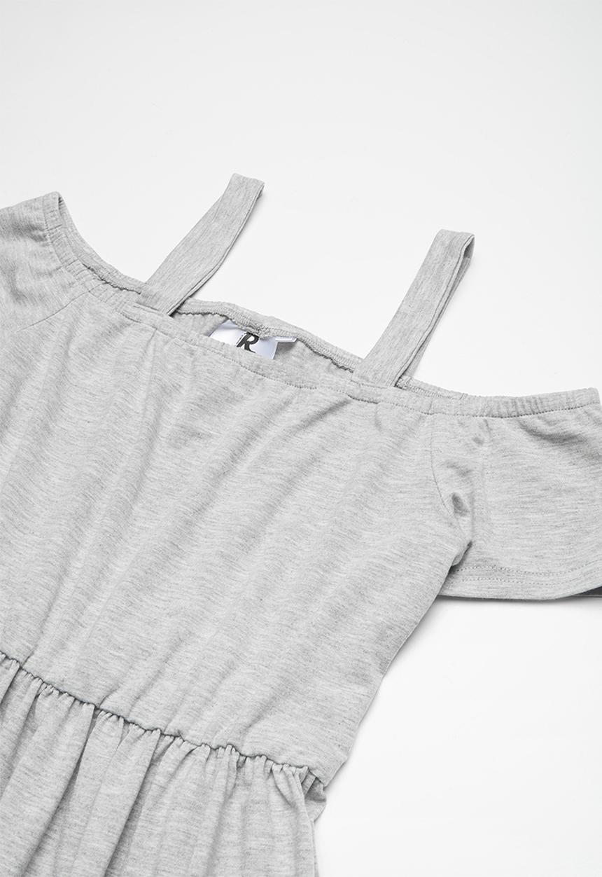 Rebel Republic - Cold shoulder dress - grey 