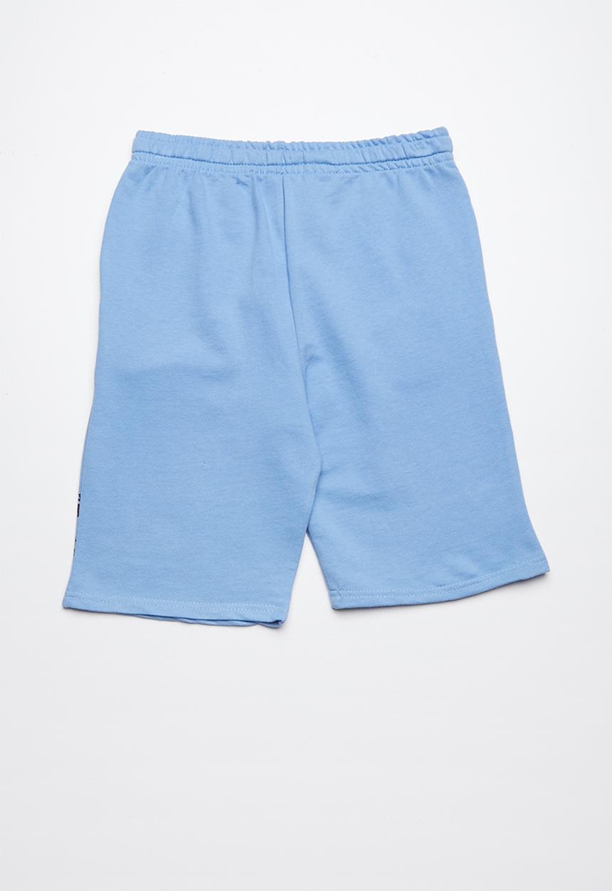 Pop Candy - Printed fleece drawstring shorts - blue