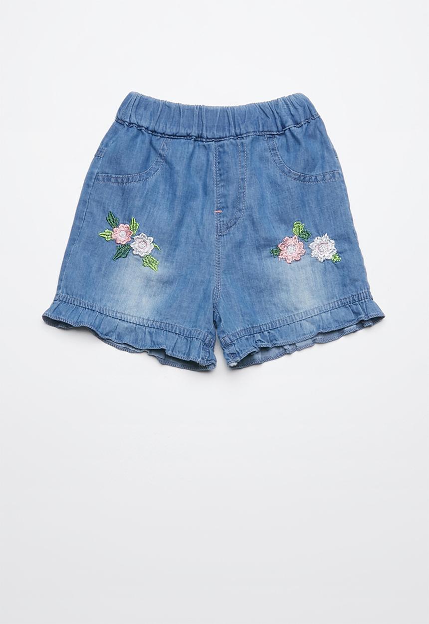 Pop Candy - Printed denim shorts - blue