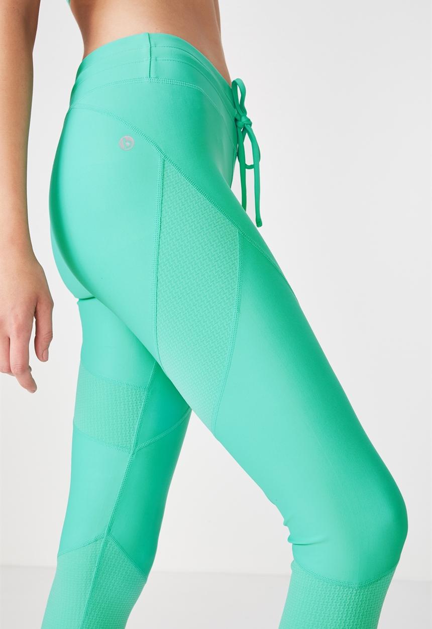 Cotton On - Textured crop tight -  green