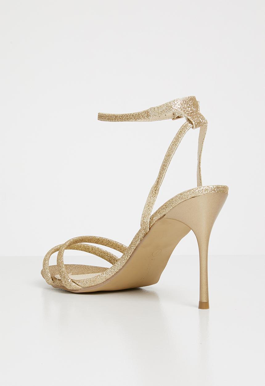 Footwork - Shimmer ankle strap heels - gold