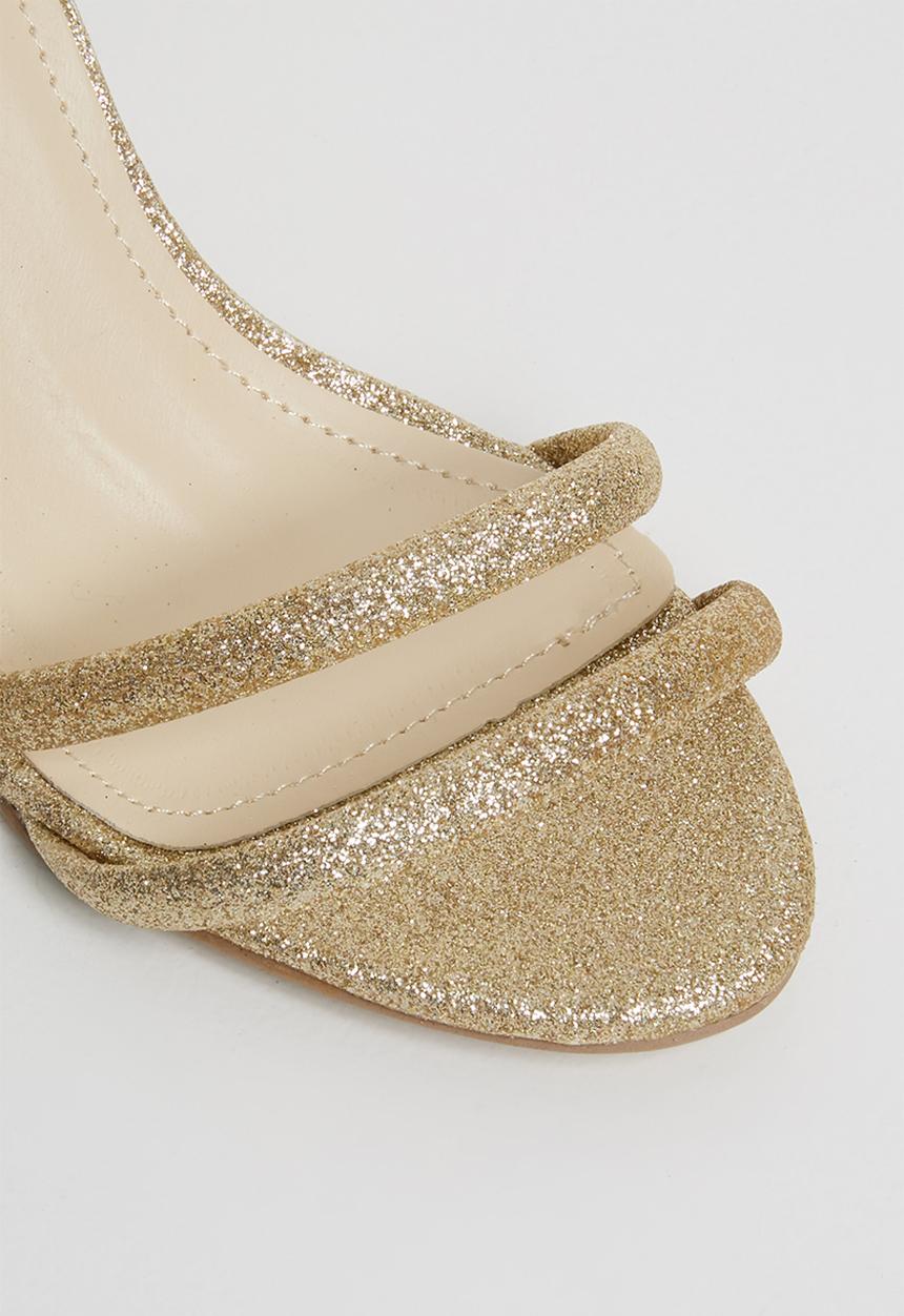 Footwork - Shimmer ankle strap heels - gold