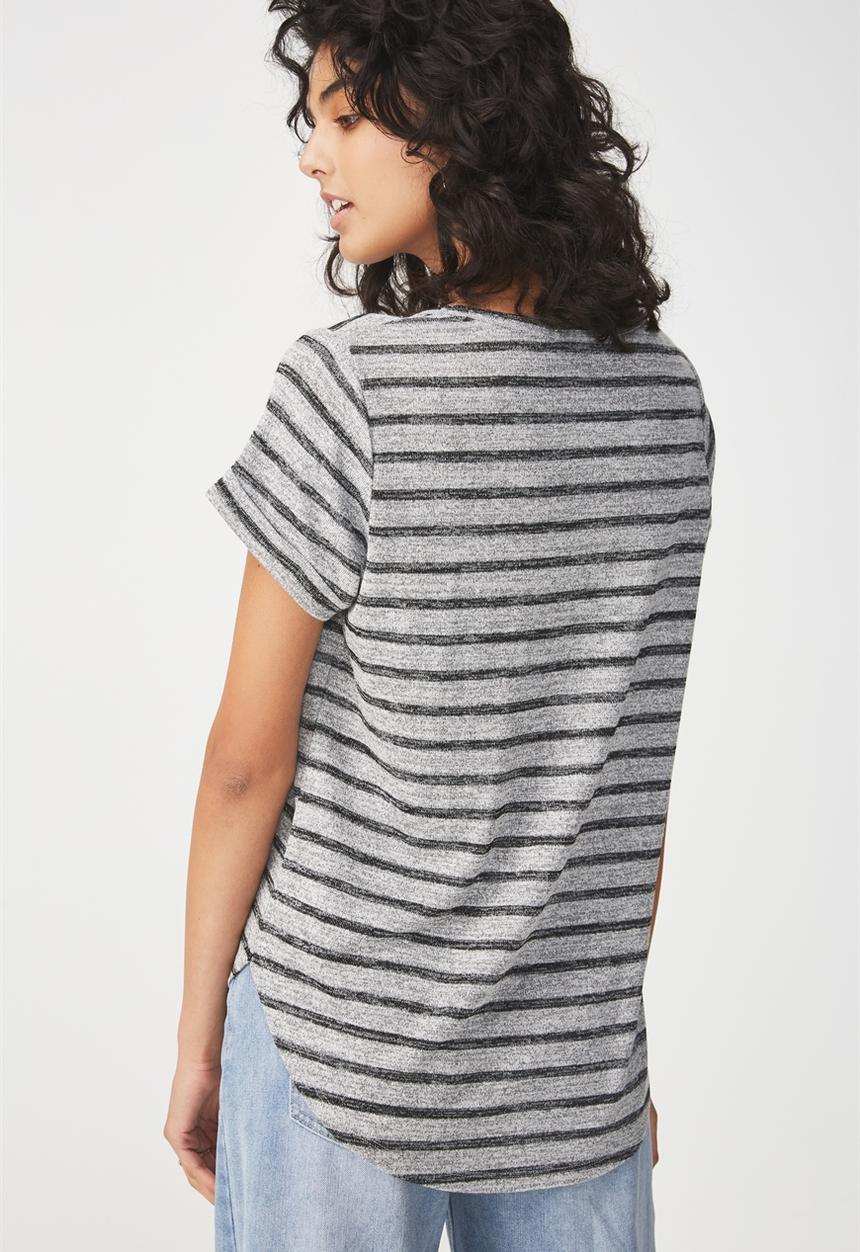 Cotton On - Karly short sleeve V-neck - grey