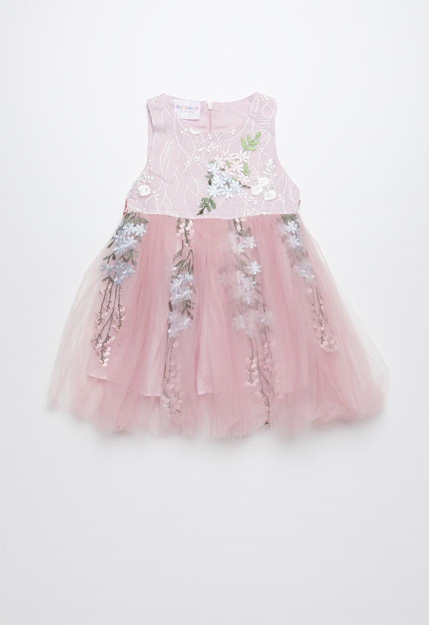 Pop Candy - Embroidered flower dress - pink 