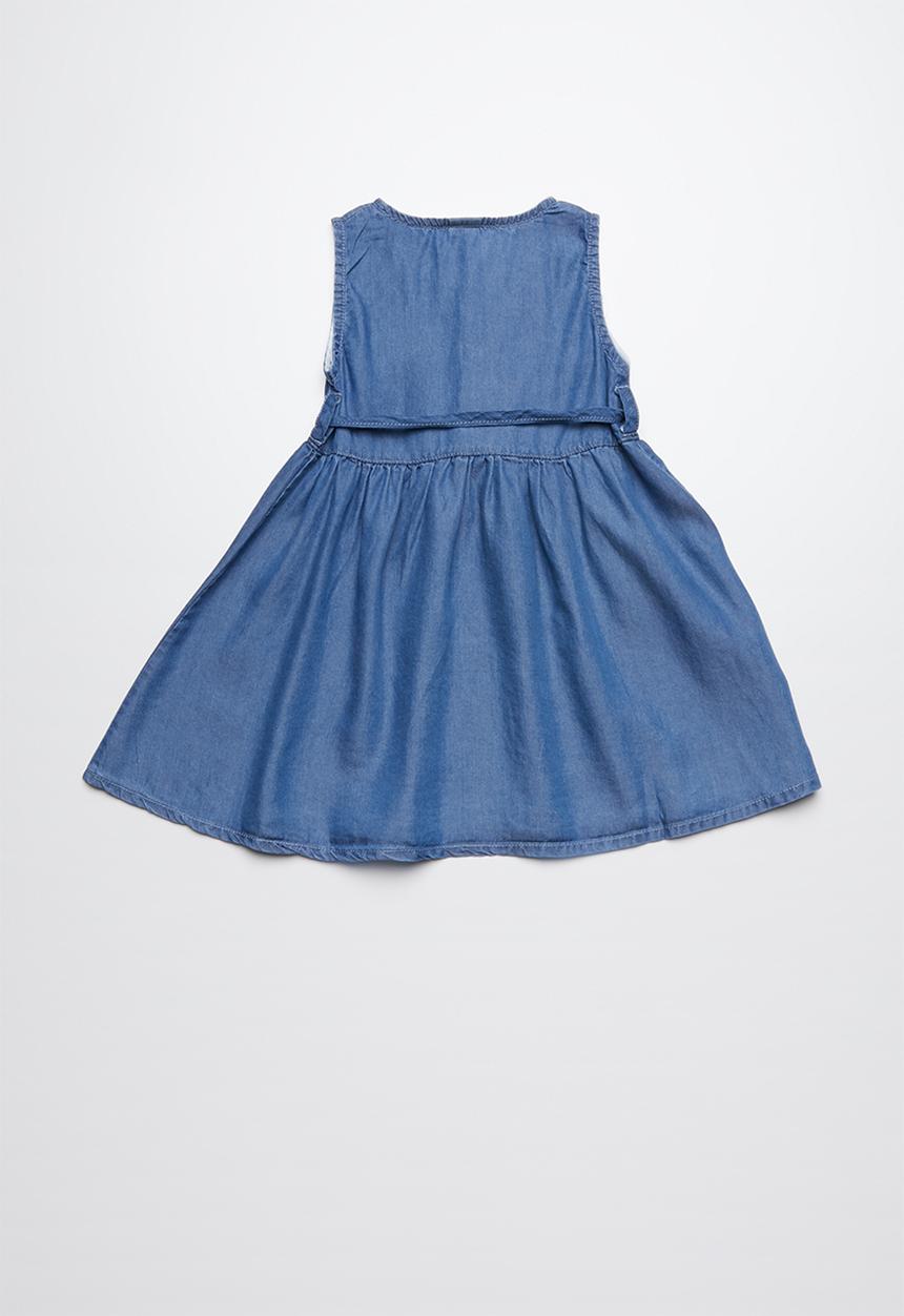 Pop Candy - Denim sleeveless dress with button up closure - blue 