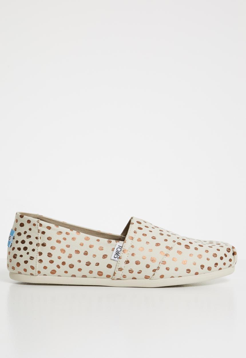 Toms - Natural canvas dot women's espadrille - beige & rose gold