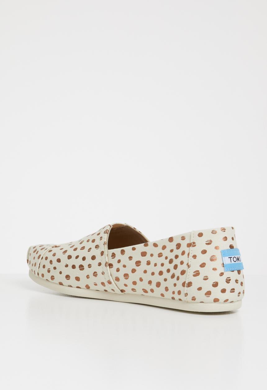 Toms - Natural canvas dot women's espadrille - beige & rose gold