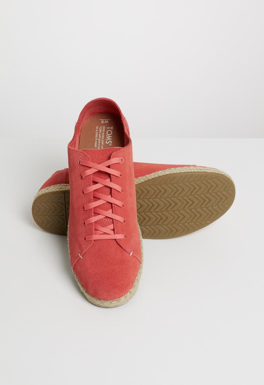 Toms - Hibiscus suede women's lean sneak - red 