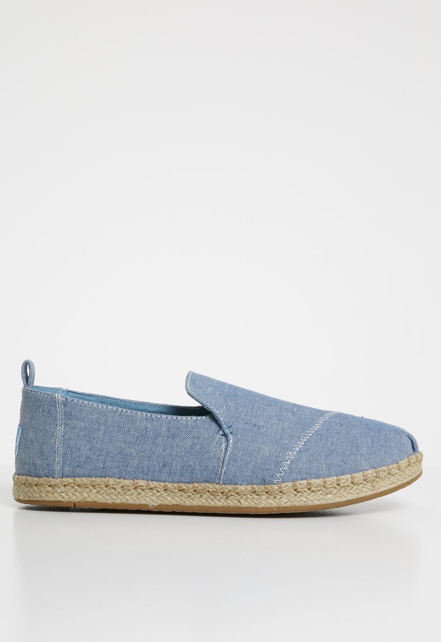 Toms - Slub chambray women's deconstructed alpargatas - blue 