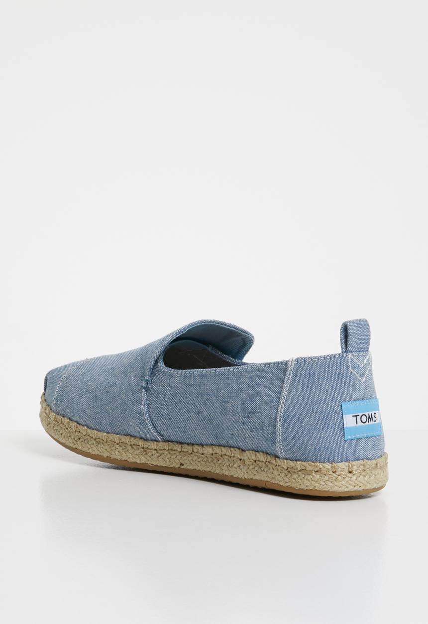 Toms - Slub chambray women's deconstructed alpargatas - blue 