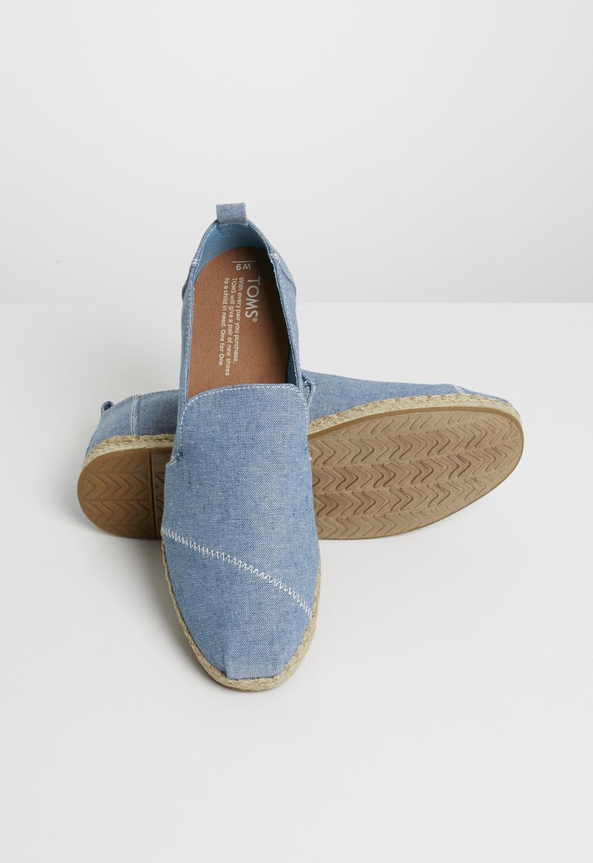 Toms - Slub chambray women's deconstructed alpargatas - blue 