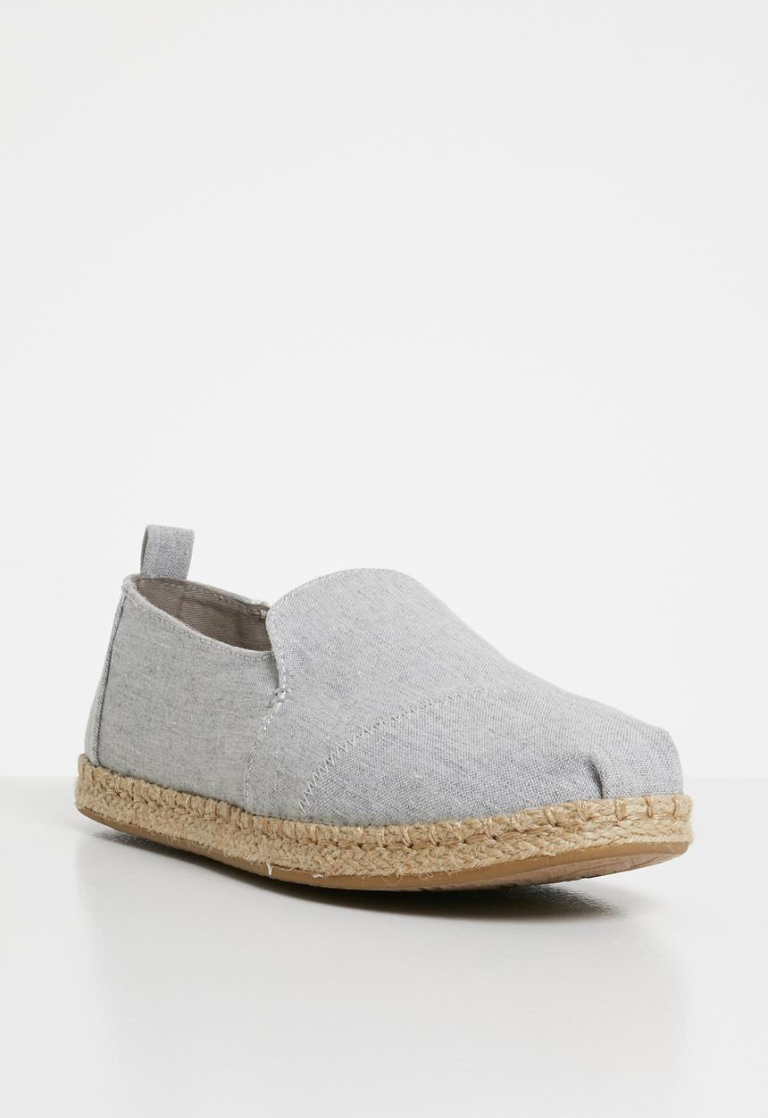 Toms - Drizzle slub chambray women's deconstructed alpargatas - grey 
