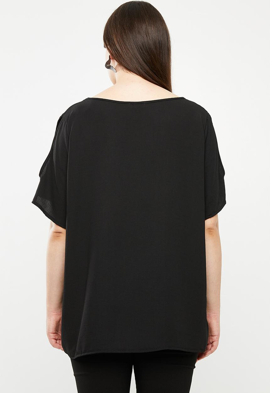 edit Plus - Cold shoulder tunic - black