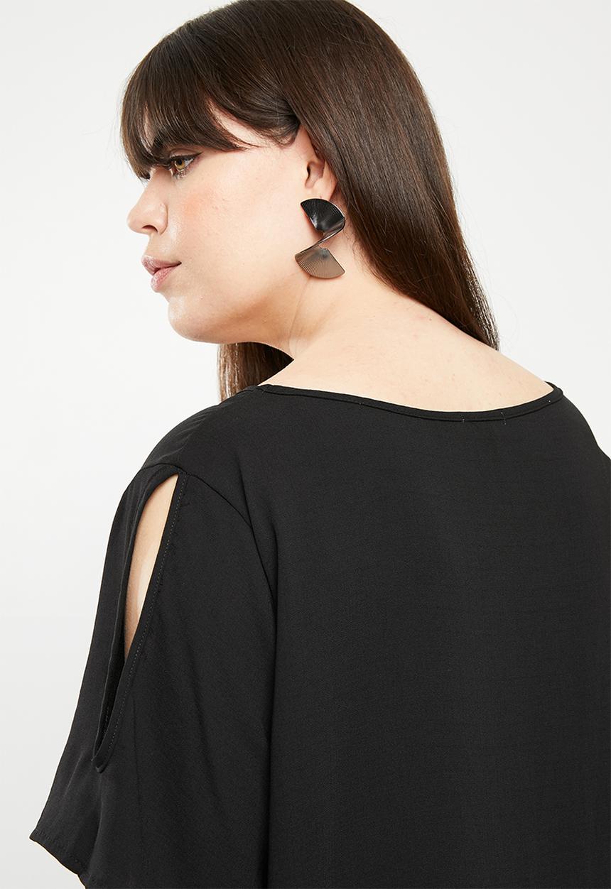 edit Plus - Cold shoulder tunic - black