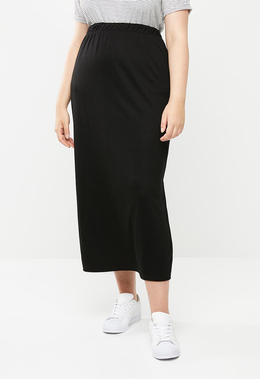 edit Plus - Maxi skirt with side slits - black