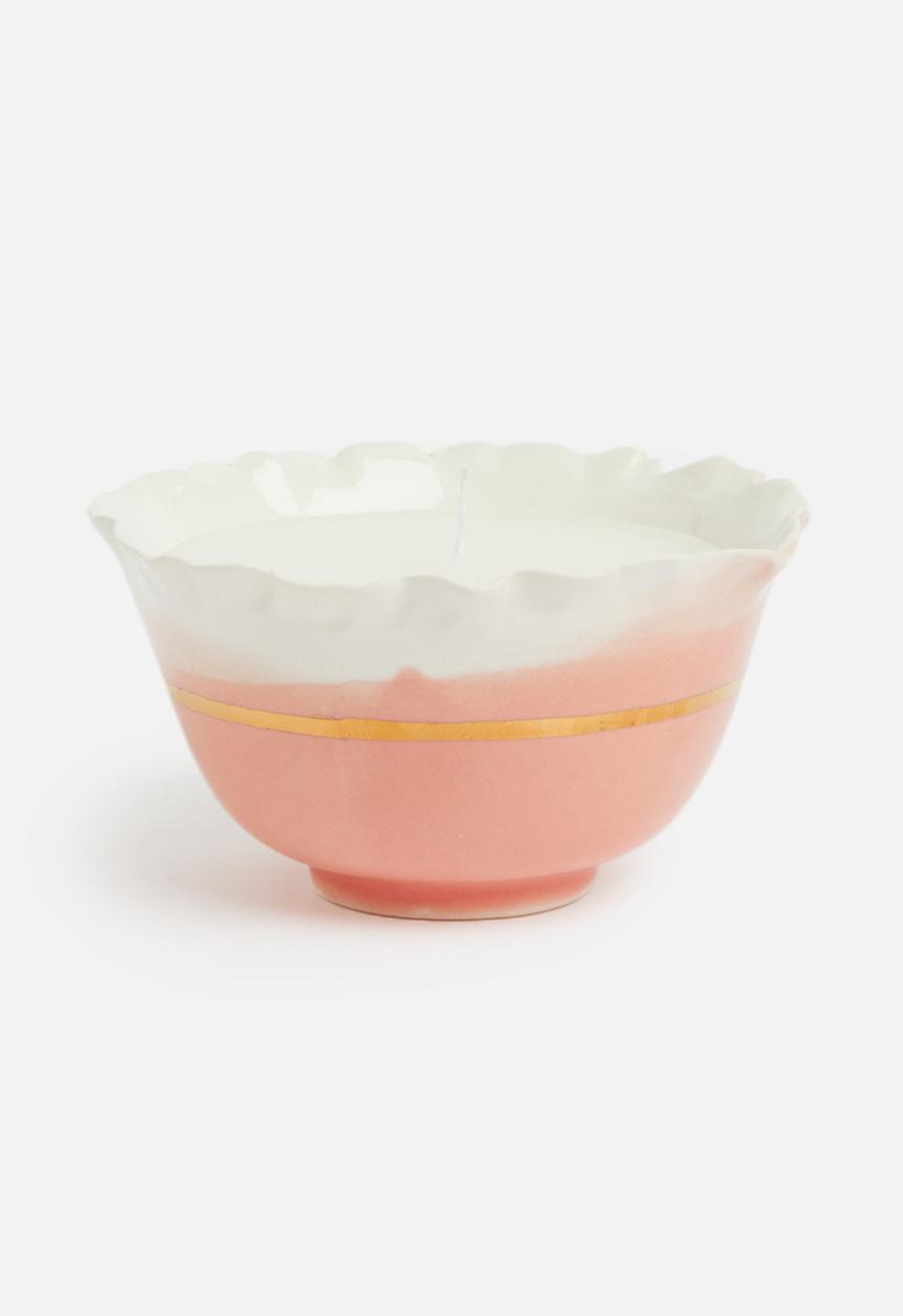 Urchin Art - Bowl candle - pink/gold