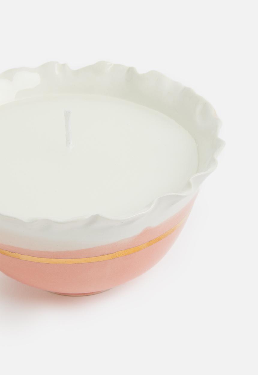 Urchin Art - Bowl candle - pink/gold