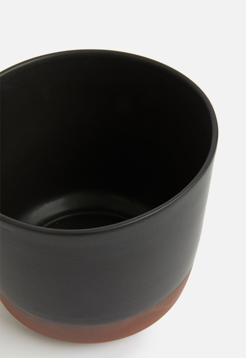 Urchin Art - Large coco pot - black/terracotta