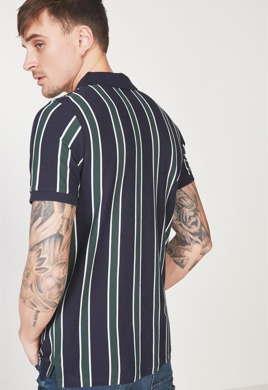 Cotton On - Icon polo - green & navy 