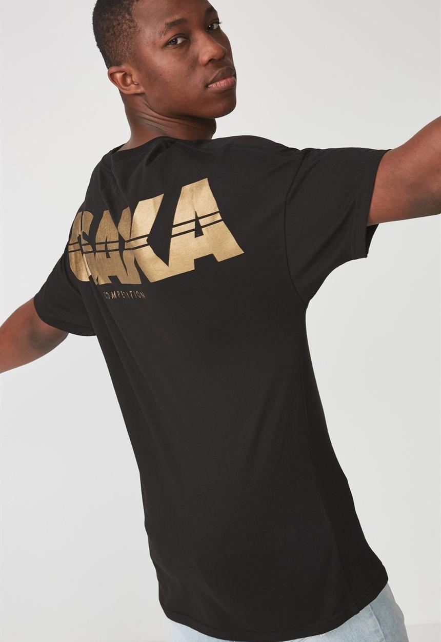 Cotton On - Drop shoulder  longline tee - black