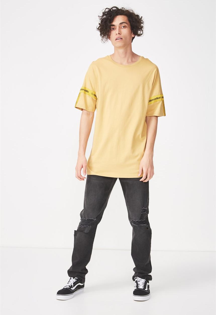 Cotton On - Drop shoulder longline tee - yellow