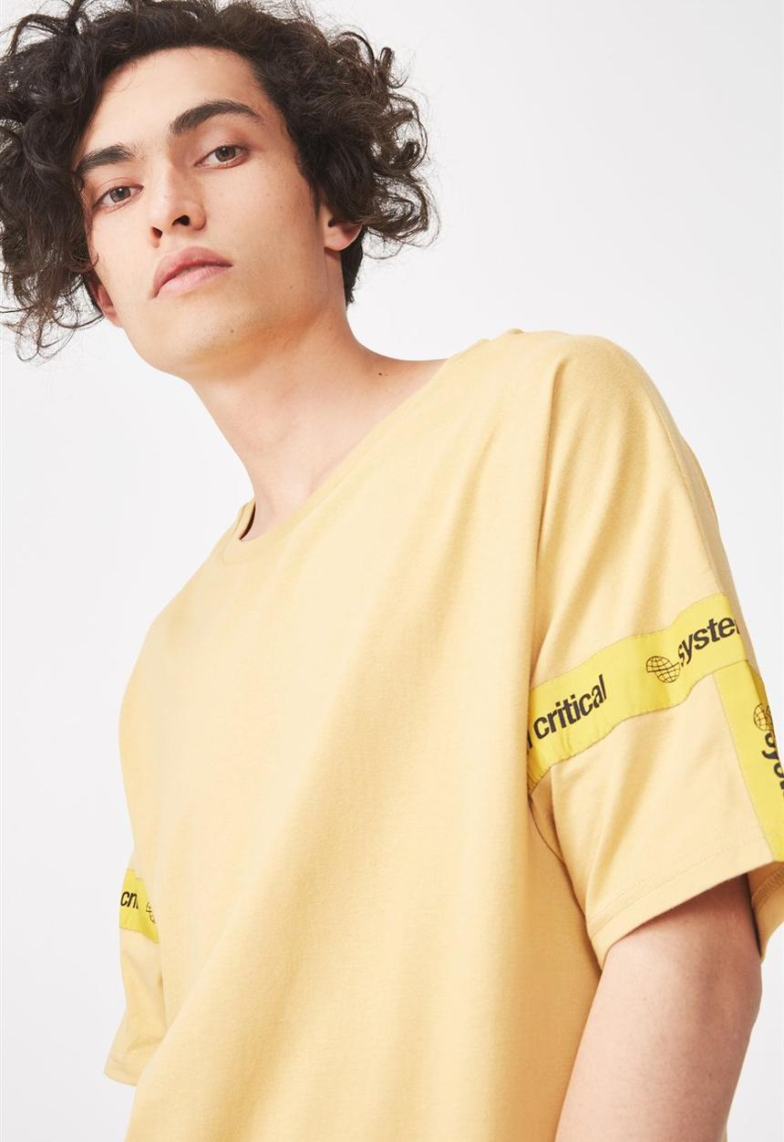 Cotton On - Drop shoulder longline tee - yellow