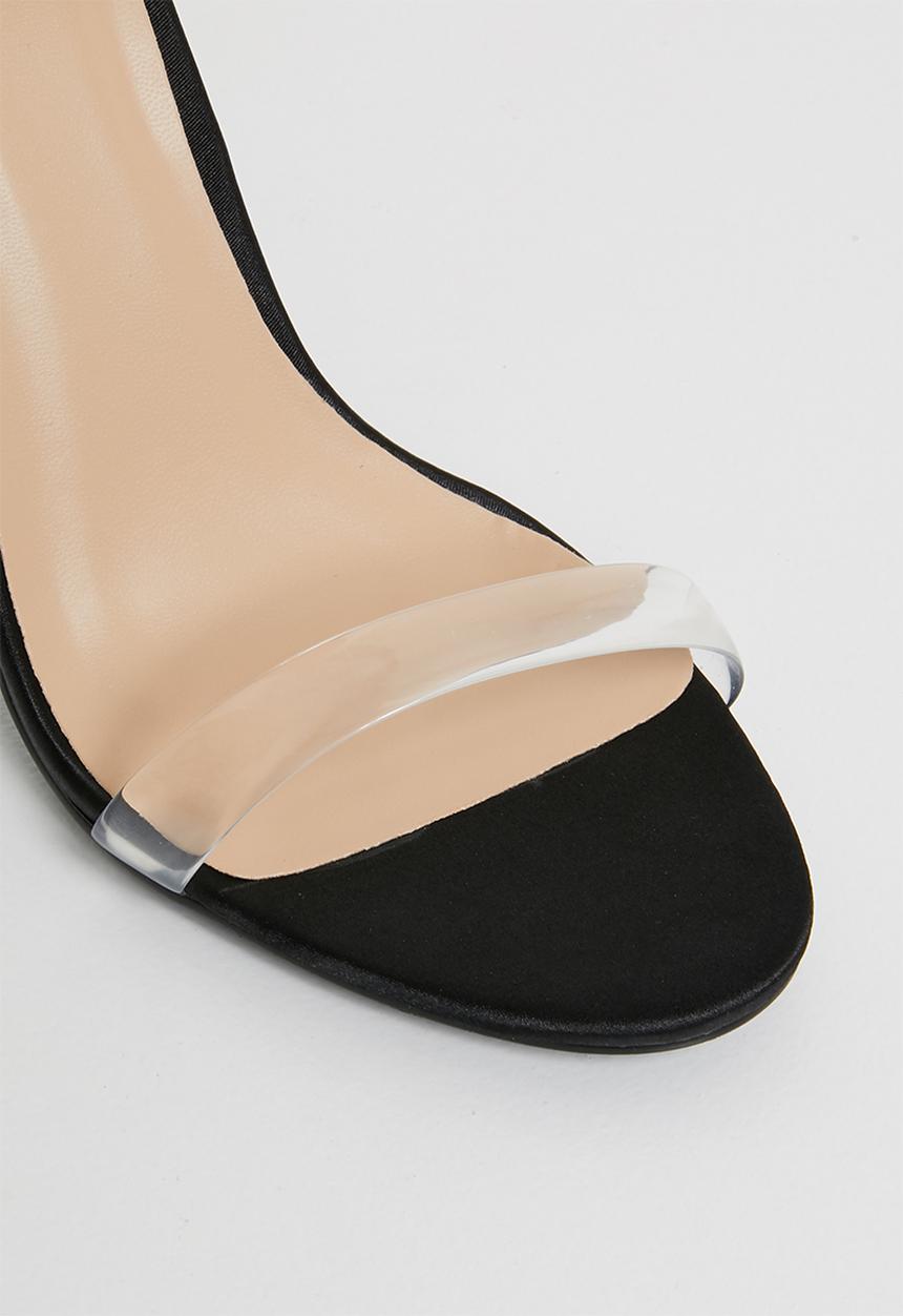 Footwork - Embellished ankle strap heels - black