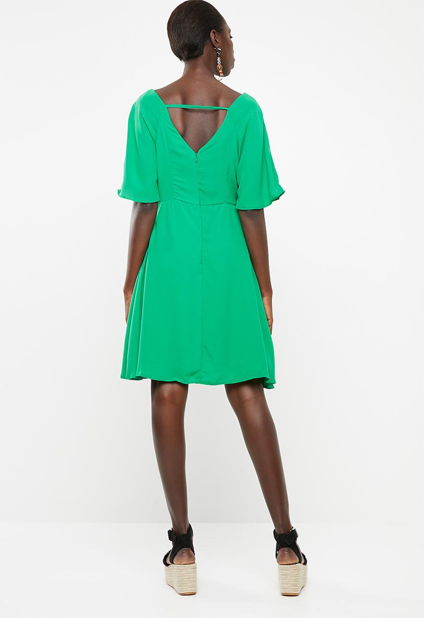 c(inch) - Tie front dress - green