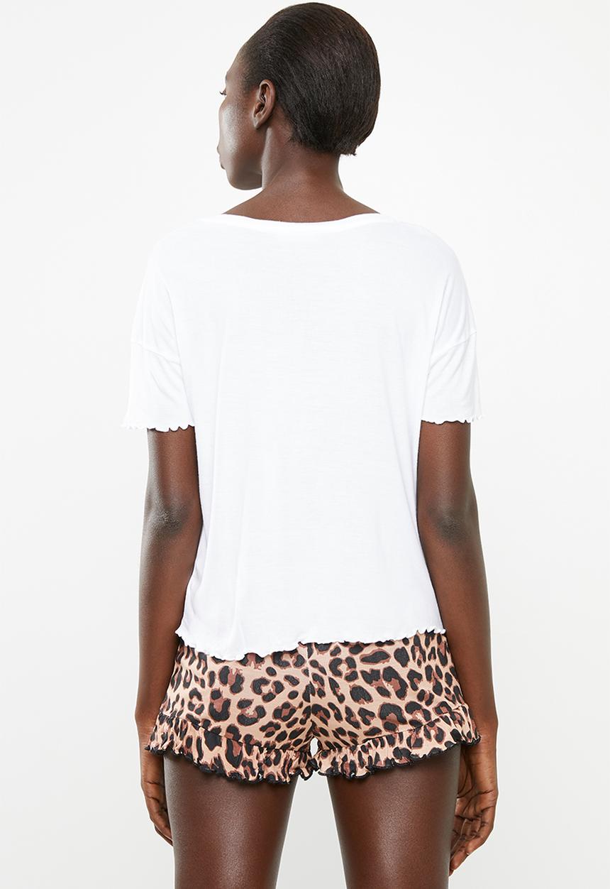 New Look - K bye animal pyjama short set - brown & white