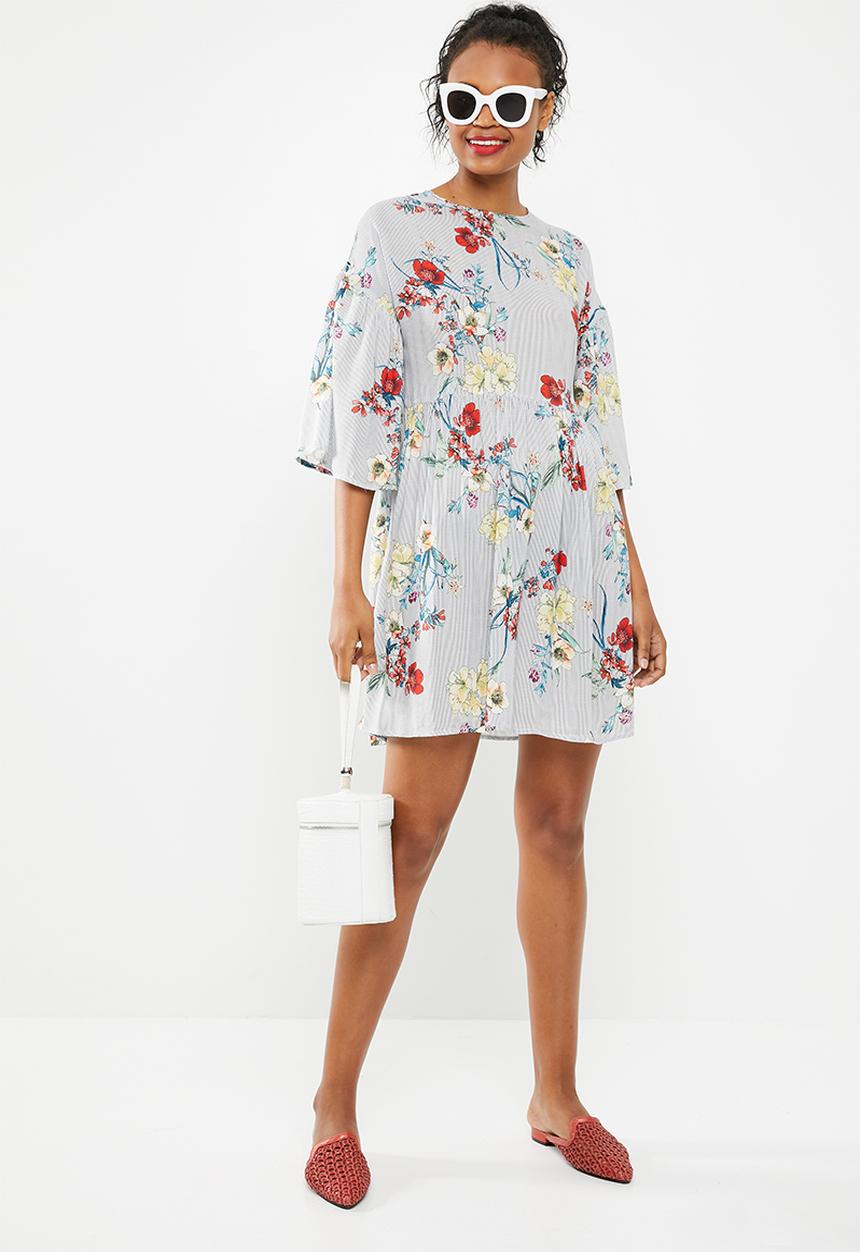 Superbalist - Striped floral easy shift dress - multi 