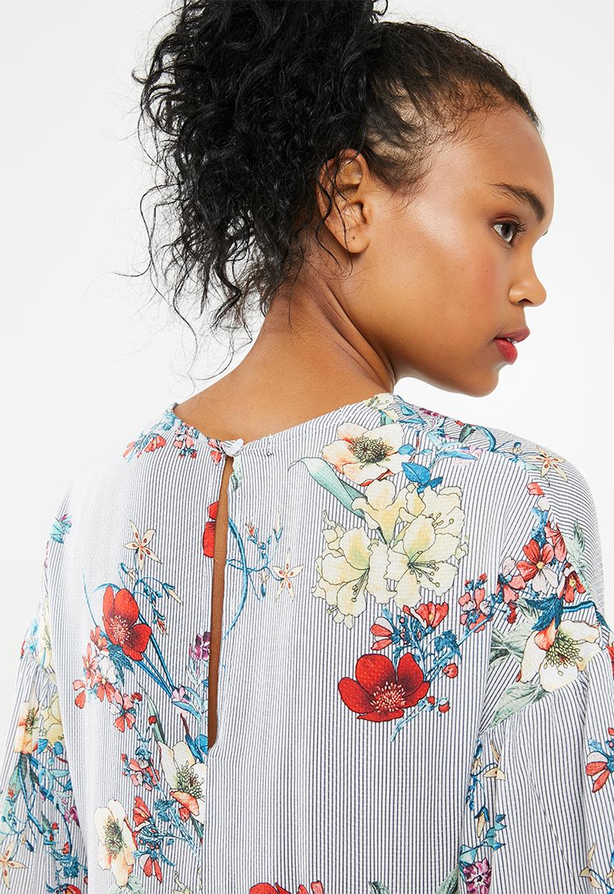 Superbalist - Striped floral easy shift dress - multi 