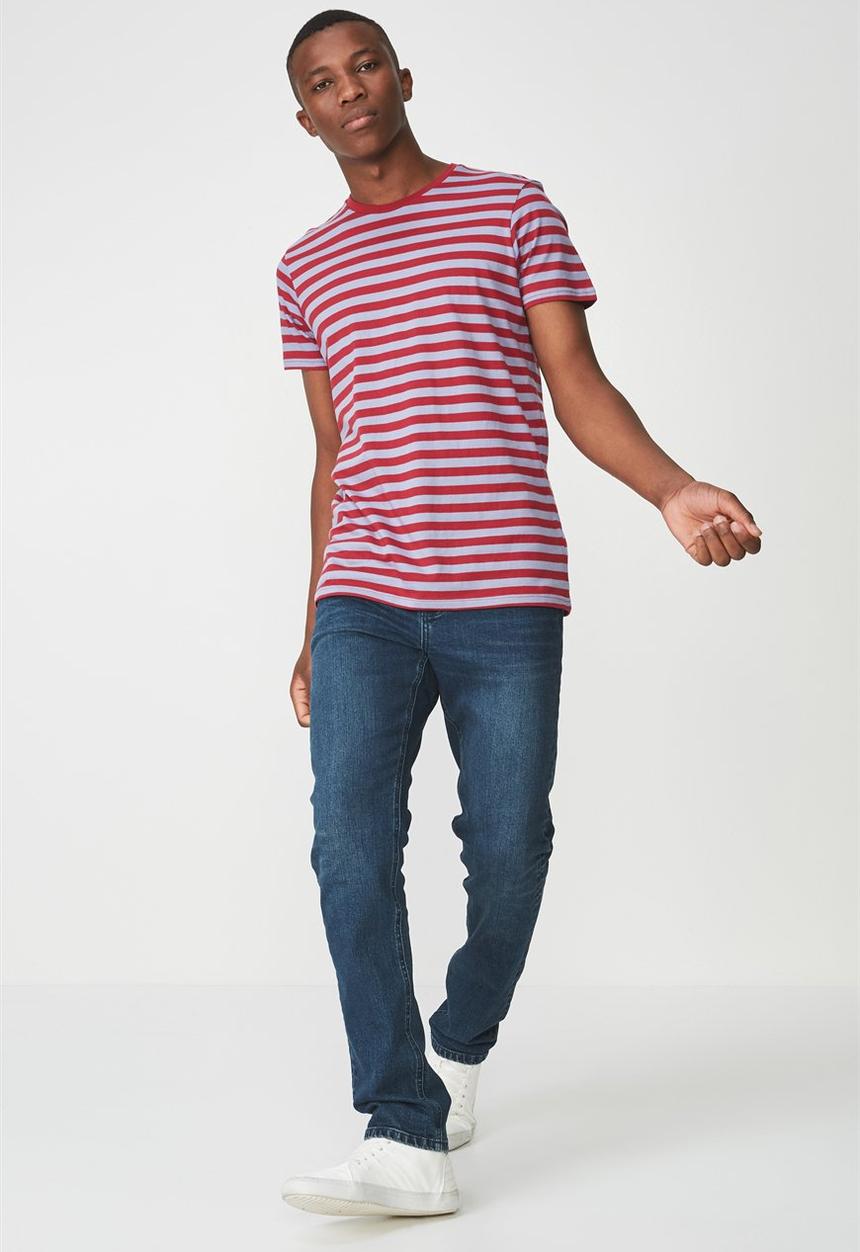 Cotton On - Tbar premium crew neck tee - red & purple 