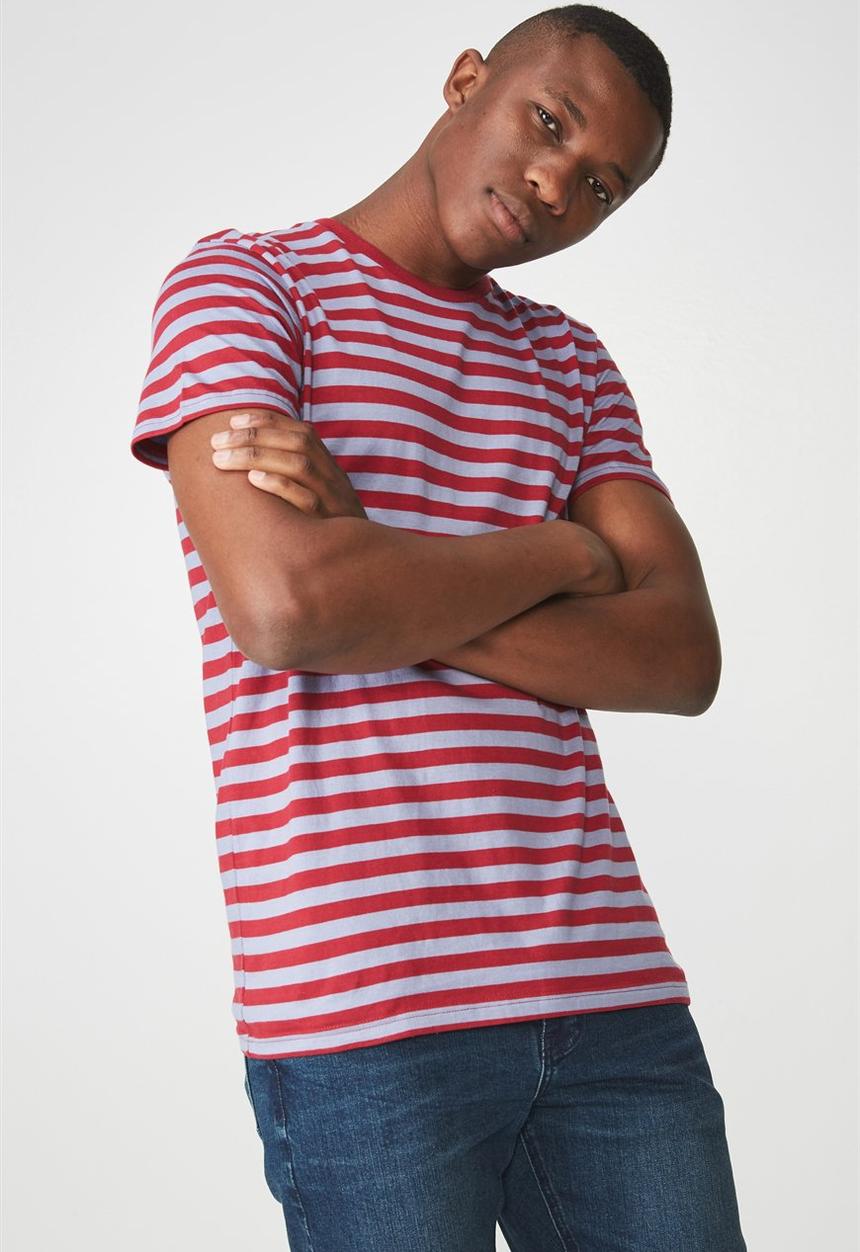 Cotton On - Tbar premium crew neck tee - red & purple 