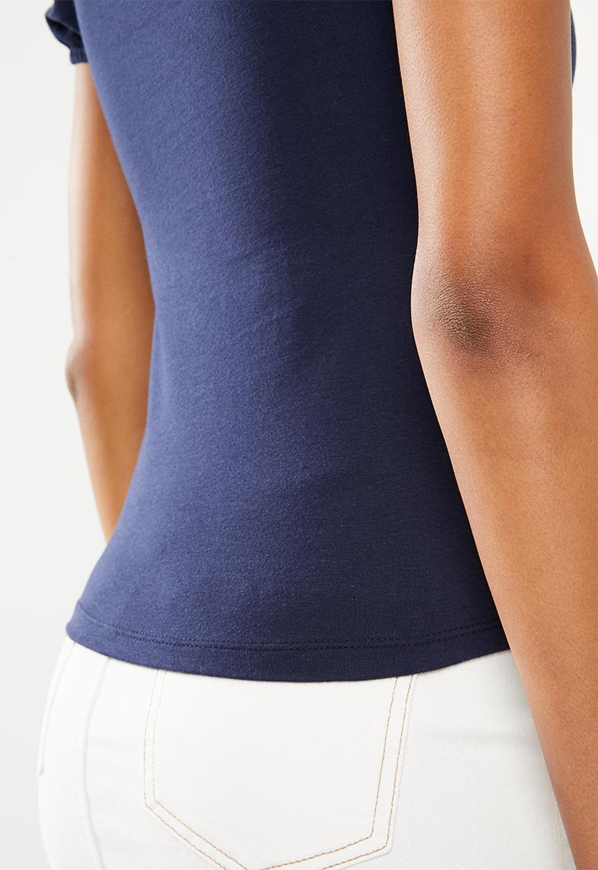 Superbalist - Puff sleeve knit tee - navy