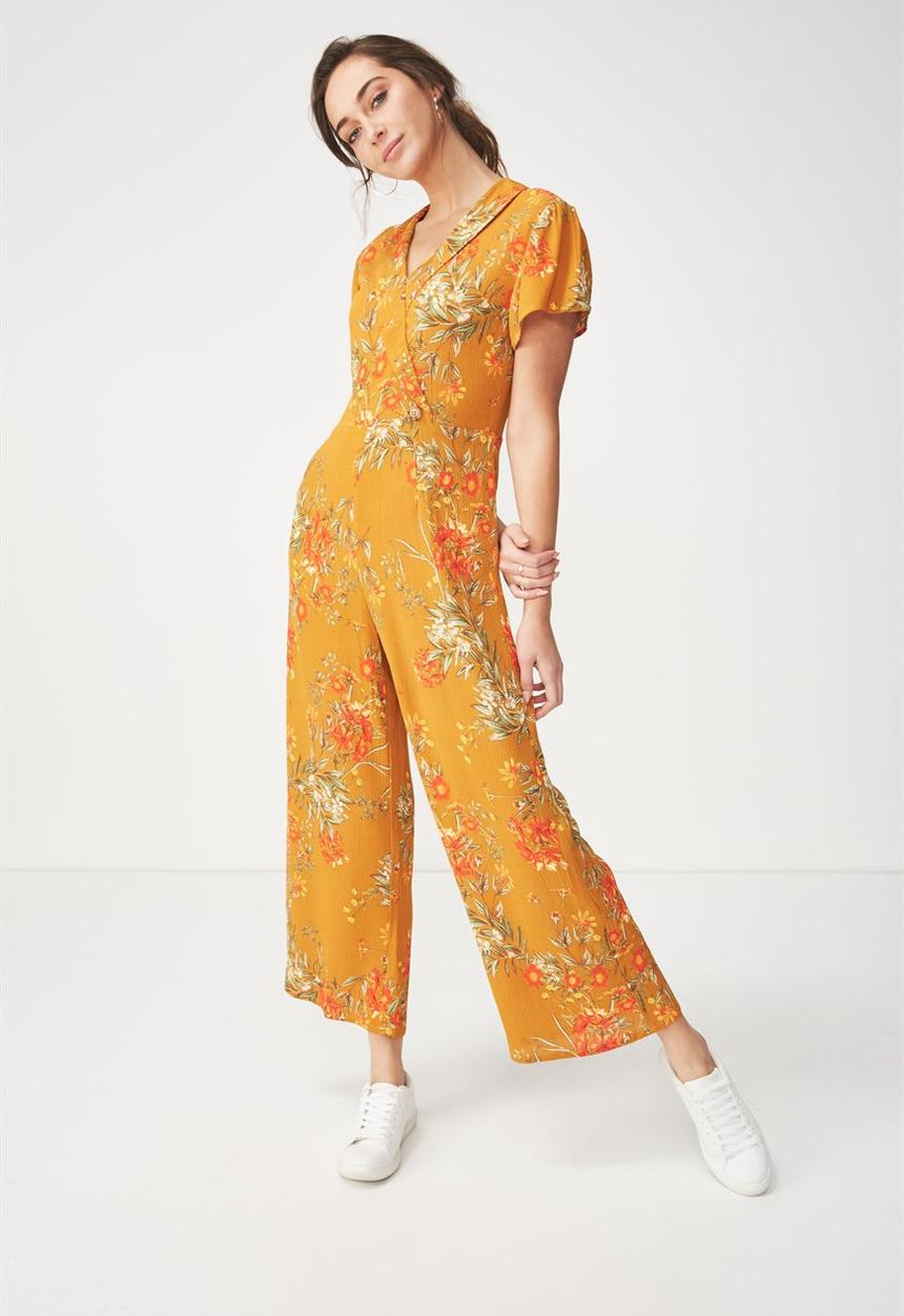 Cotton On - Woven jordy  jumpsuit - gold