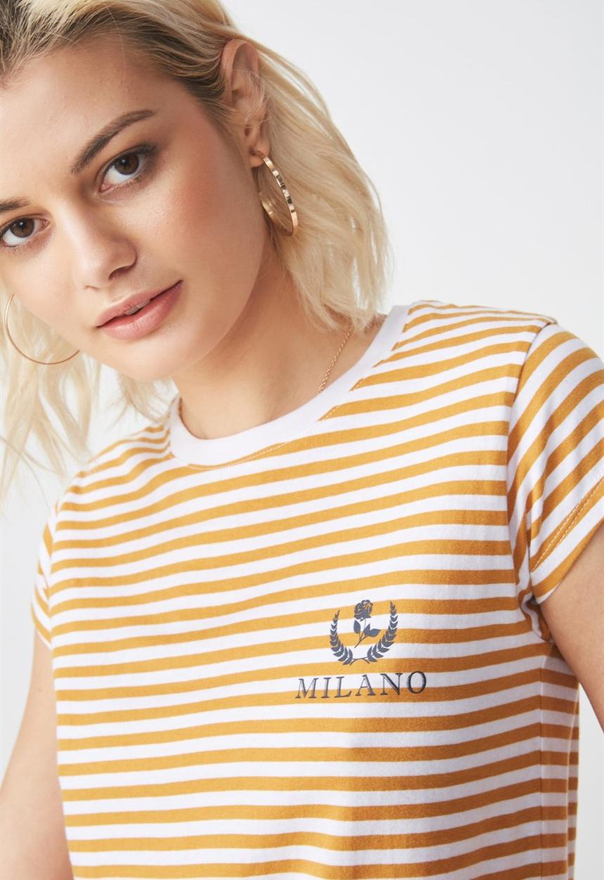 Cotton On - Tbar friends gra-milano - white & yellow 