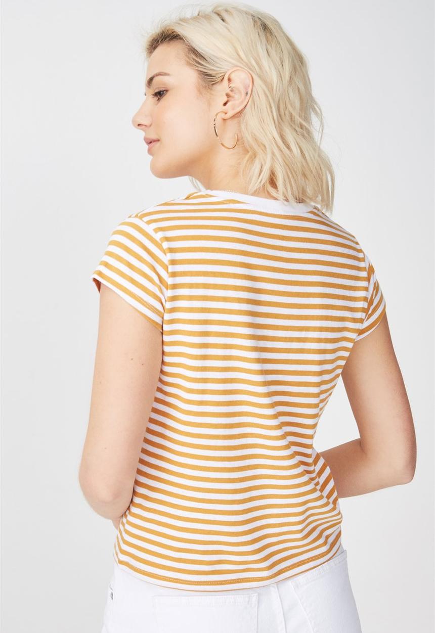 Cotton On - Tbar friends gra-milano - white & yellow 