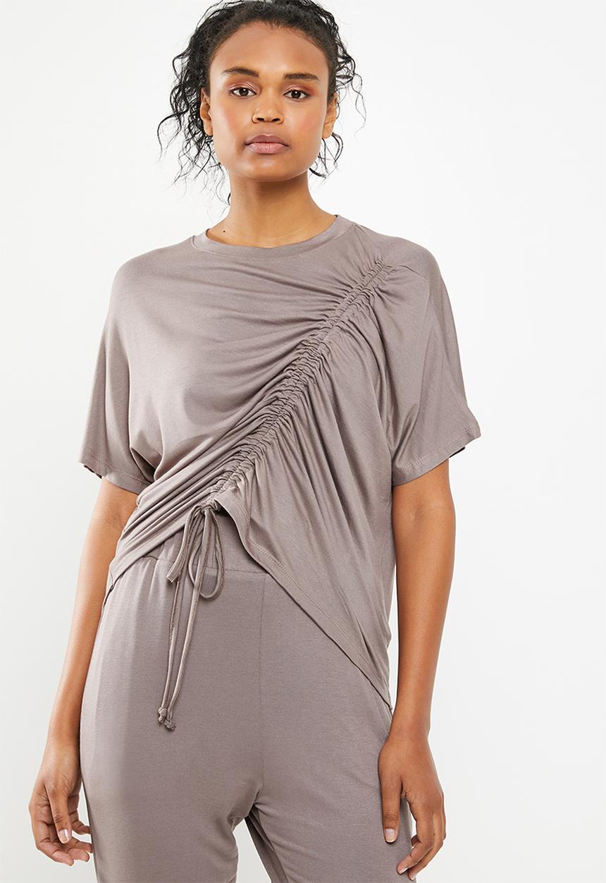 Superbalist - T-shirt with gather detail - beige