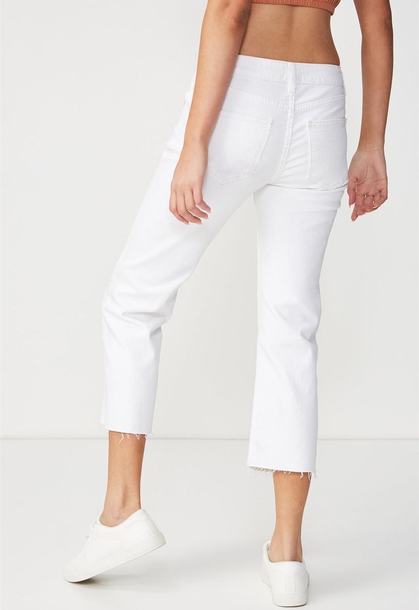 Cotton On - Mid rise straight  jeans - white