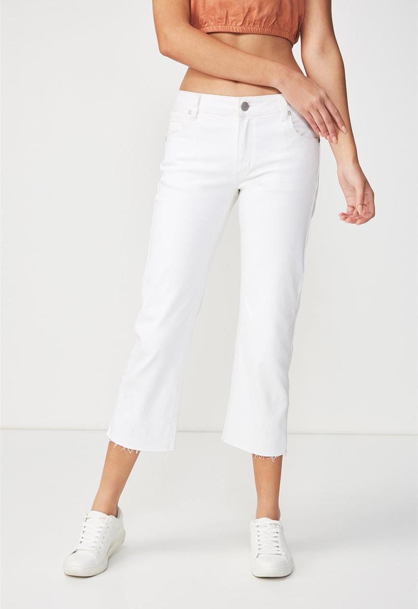 Cotton On - Mid rise straight  jeans - white