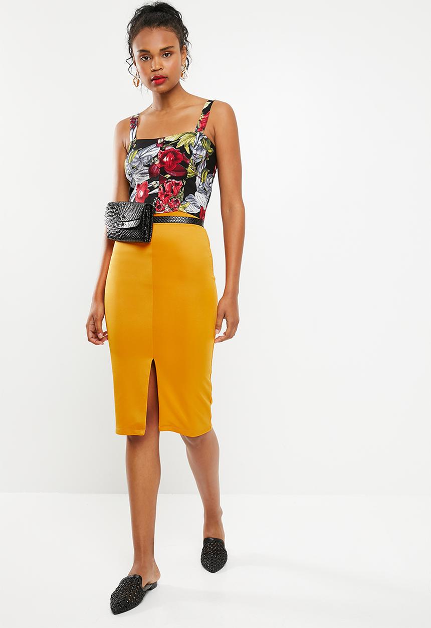 Superbalist - Midi bodycon skirt - yellow