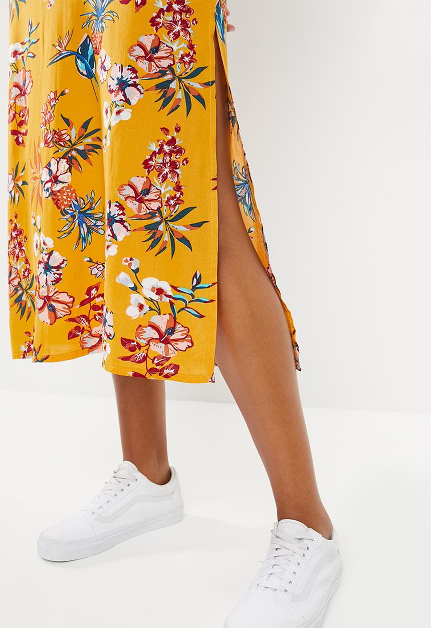 Superbalist - Strappy floral printed midi dress - yellow 