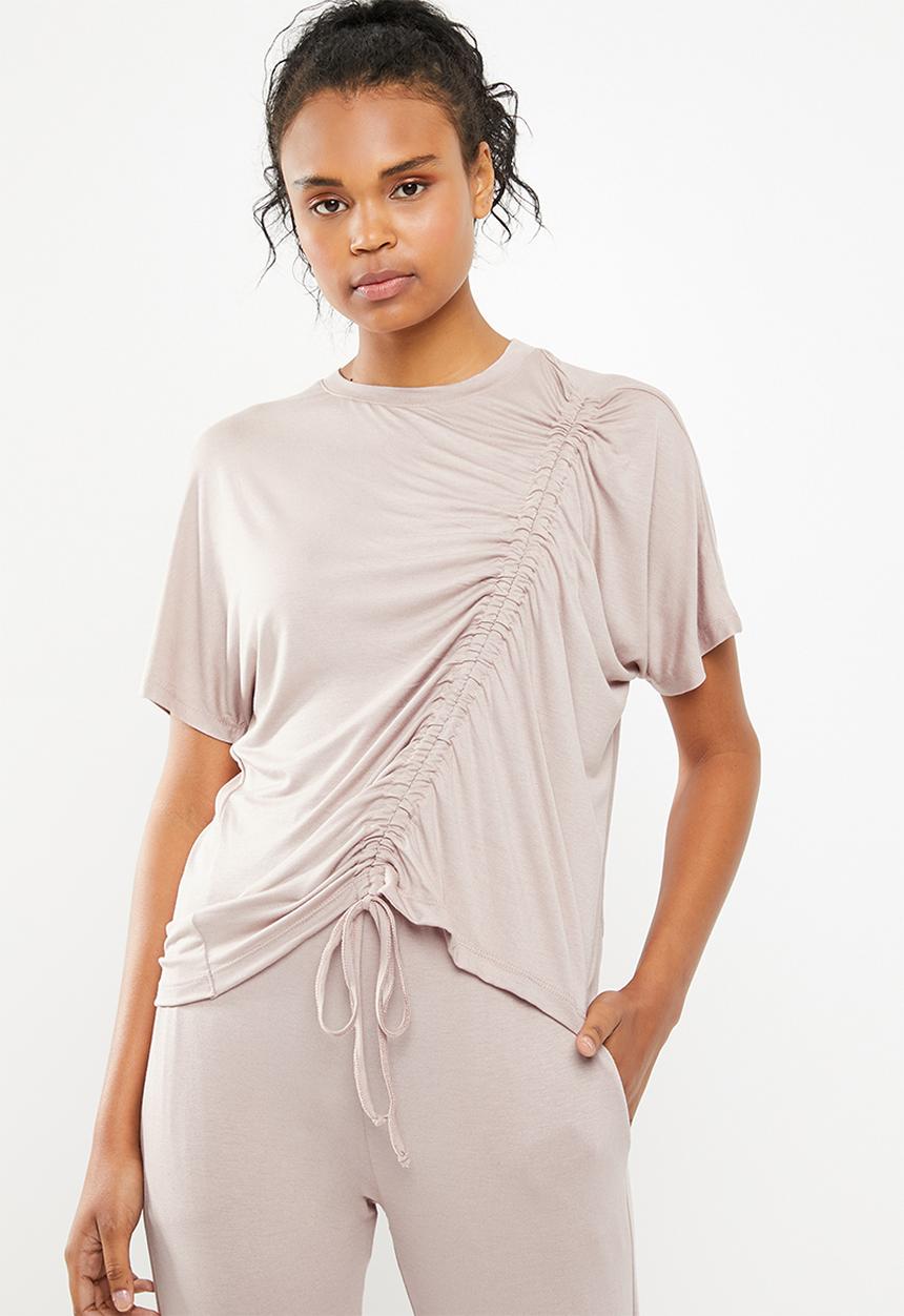 Superbalist - T-shirt with gather detail - neutral