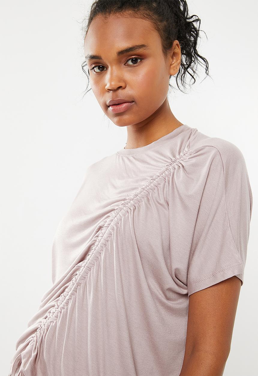 Superbalist - T-shirt with gather detail - neutral